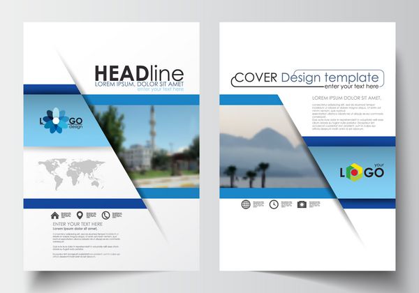 الگوهای تجاری برای بروشور مجله بروشور جزوه یا گزارش سالانه قالب طراحی جلد خالی قابل ویرایش آسان طرح انتزاعی در اندازه A4