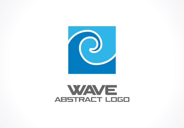 لوگوی انتزاعی برای شرکت تجاری عنصر طراحی هویت شرکتی ایده لوگوتایپ اقیانوس زیست محیطی طبیعت گرداب آبگرم چرخش آبی موج آب مارپیچ مفهوم دریای آبی نماد وکتور رنگارنگ