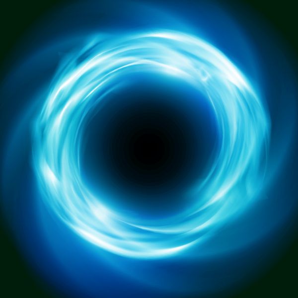 پس زمینه وکتور کیهانی روشن با گرداب آبی درخشان طرح کاغذ دیواری نجومی انتزاعی با سوپر نوا یا سیاهچاله