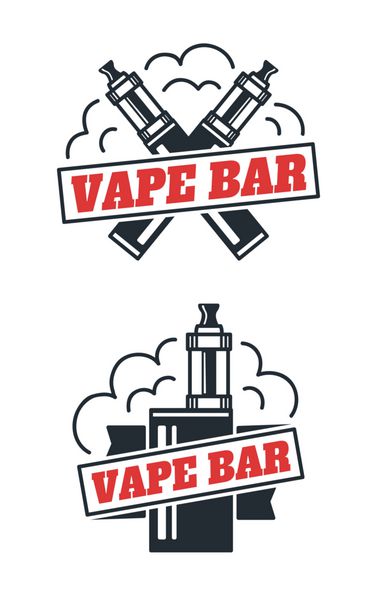 طراحی لوگو فروشگاه Vape Bar جدا شده در زمینه سفید