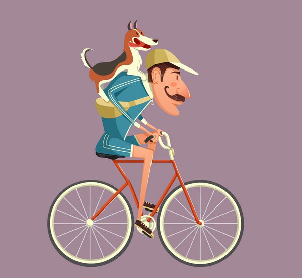 مرد جوان دوچرخه سوار