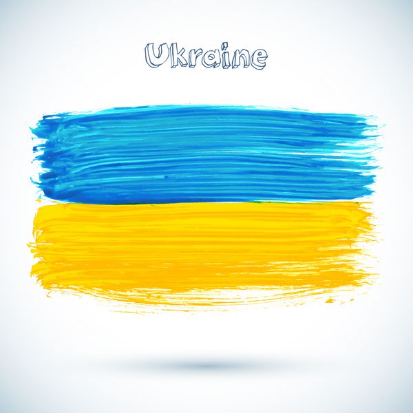 پرچم اوکراین نقاشی شده وکتور