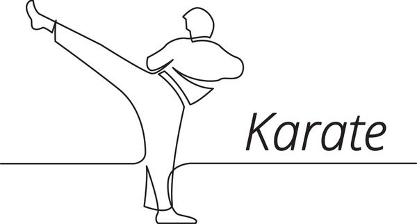 خط کشی مداوم ورزشکار کاراته