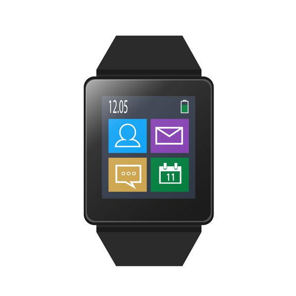 ساعت هوشمند با نمادهای روی صفحه نمایش