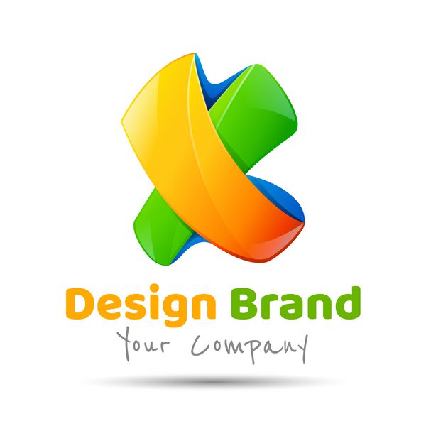 عناصر قالب طراحی نماد لوگو حرف X وکتور انتزاعی رنگارنگ خلاقانه برای شرکت تجاری شما