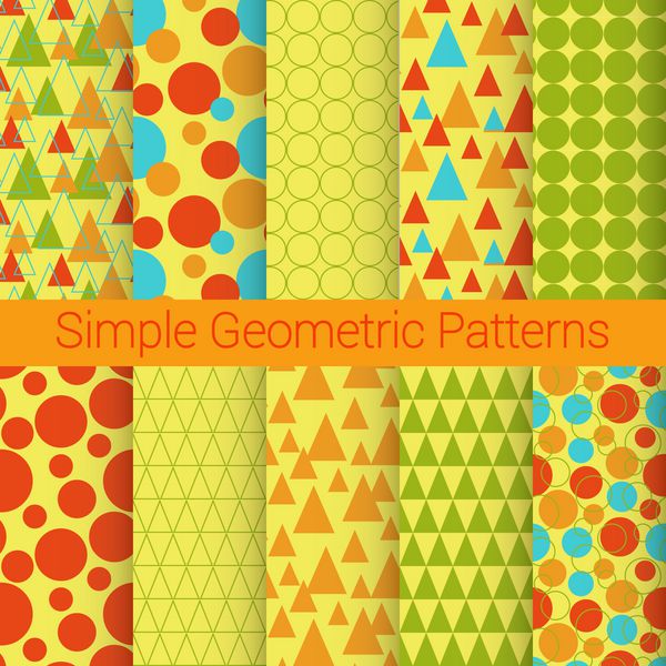 مجموعه الگوی هندسی ساده از ده شیء