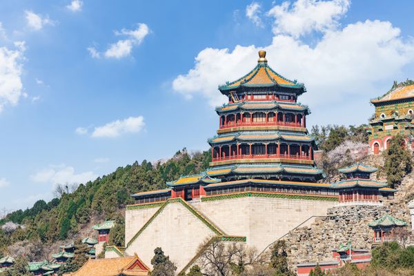 چشم انداز کاخ تابستانی در پکن باغ امپراتوری چین سلسله چینگ