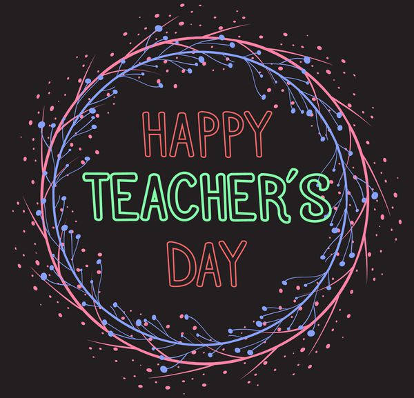 روز معلم را روی تخته سیاه با تاج های گل تبریک می گویم عنصر وکتور برای خلاقیت شما روز معلم مبارک
