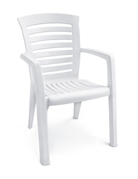 صندلی پلاستیکی سفید خالی