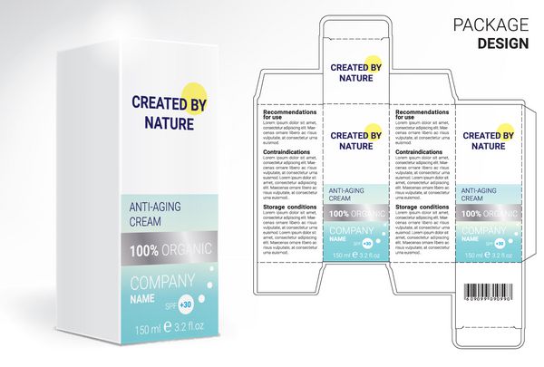 طراحی بسته بندی لوازم آرایشی کارتن را برش دهید شامپو کرم عطر مومیایی کردن