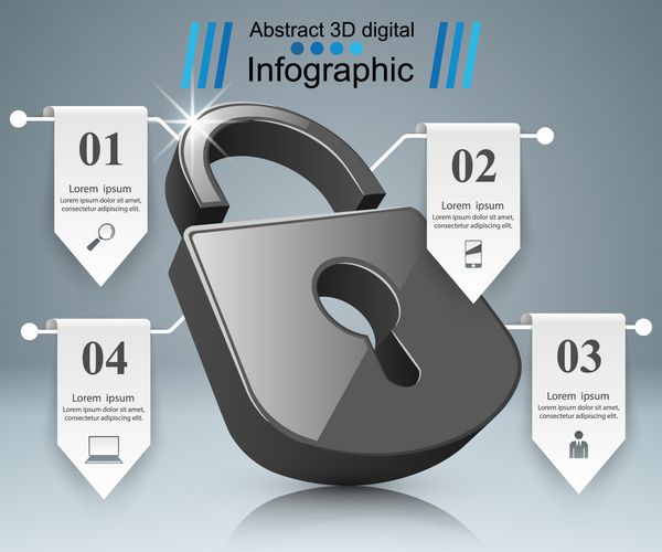 تصویر اینفوگرافیک نماد قفل