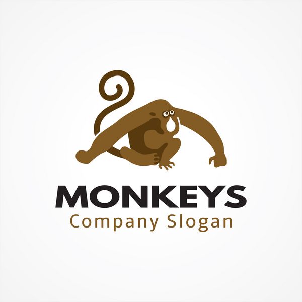 لوگوی میمون ناز به شکل دایره سال نو 2016 طراحی لوگو با وکتور