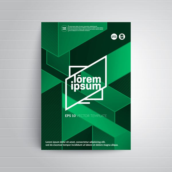 طراحی جلد بروشور الگوی ایزومتریک مدرن قالب وکتور با فرمت A4