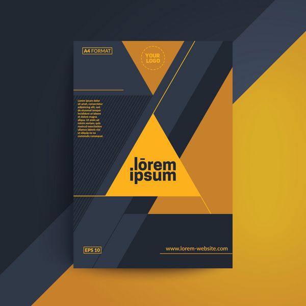 طراحی جلد هندسی ترکیب اشکال پویا قالب A4 برای بروشور مجله گزارش سالانه پوستر بروشور و غیره