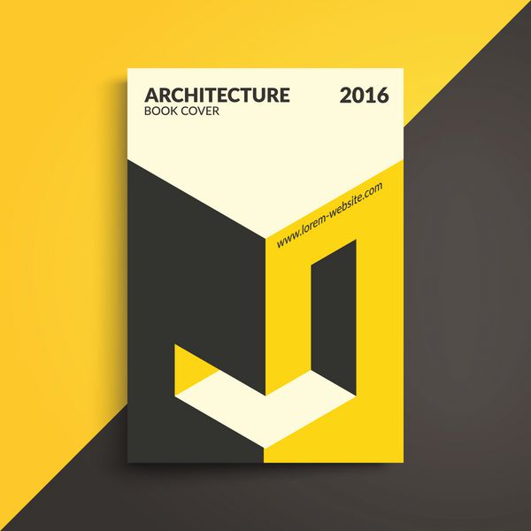 جلد کتاب معماری طراحی ایزومتریک قالب با فرمت A4 وکتور
