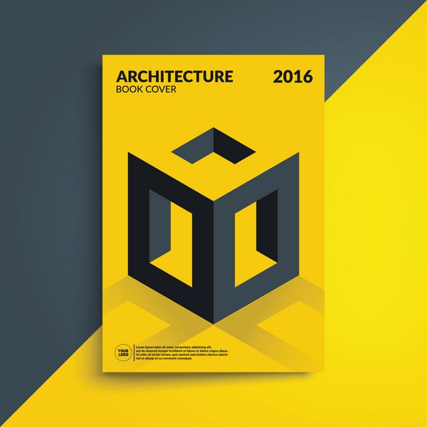 جلد کتاب معماری طراحی ایزومتریک قالب با فرمت A4 وکتور