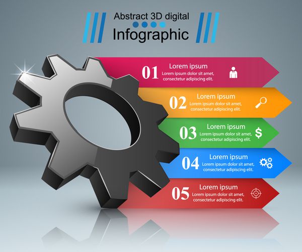چرخ دنده نماد چرخ دنده اینفوگرافیک کسب و کار