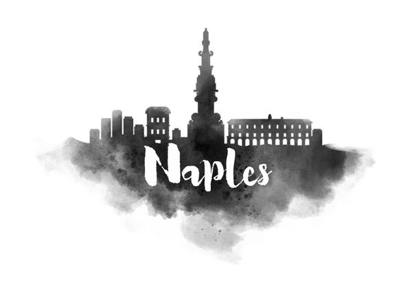 آبرنگ خط افق شهر ناپل
