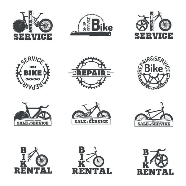 تنظیم لوگوهای دوچرخه سواری اجاره فروش تعمیر دوچرخه