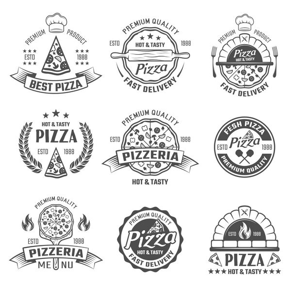 نشان پیتزا سیاه و سفید