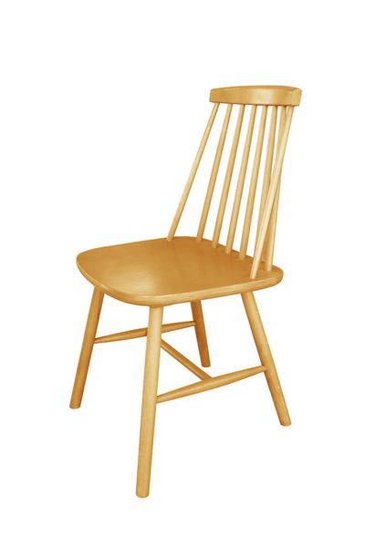 صندلی چوبی جدا شده در پس زمینه سفید