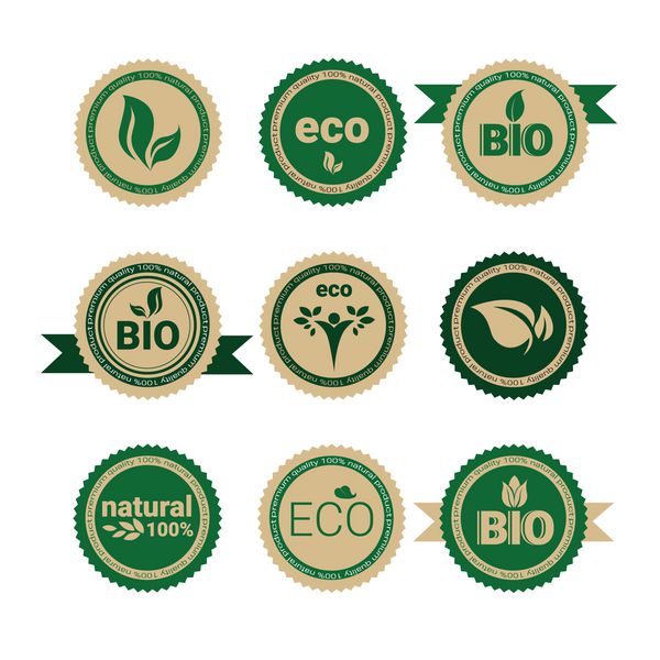 مجموعه آیکون وب محصول طبیعی ارگانیک دوستدار محیط زیست