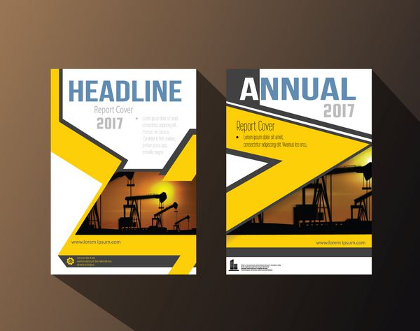 جلد زرد قالب بروشور طراحی جلد گزارش سالانه ماگ
