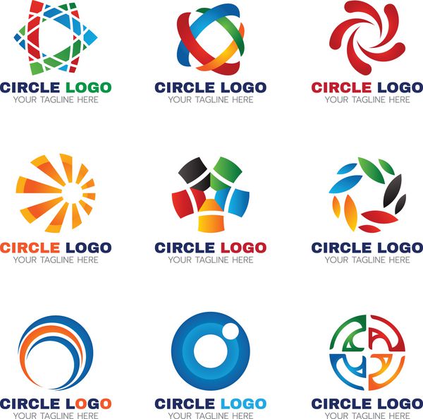 لوگوی دایره برای طراحی مجموعه وکتور کسب و کار