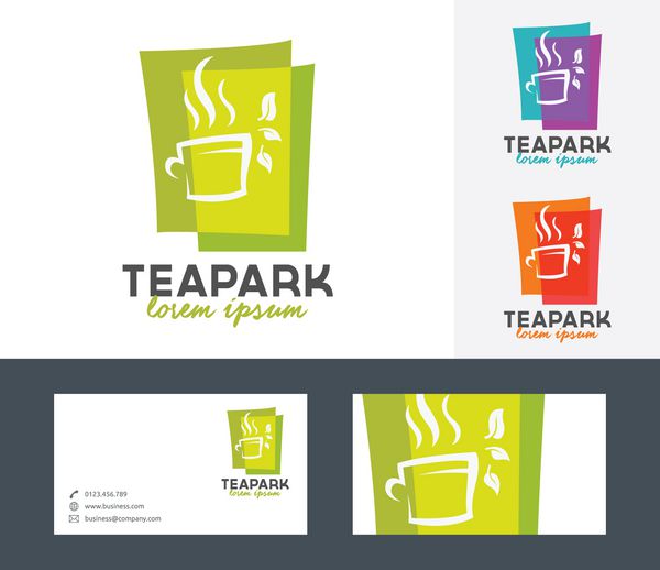لوگوی وکتور پارک چای با قالب کارت ویزیت