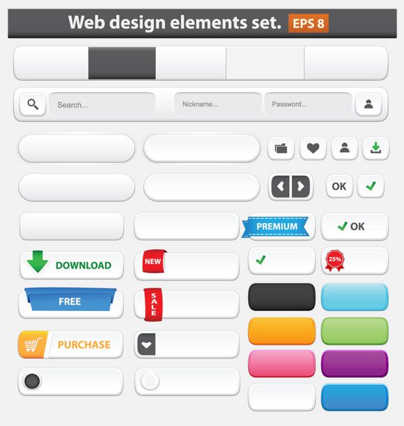 مجموعه عناصر طراحی وب سایت