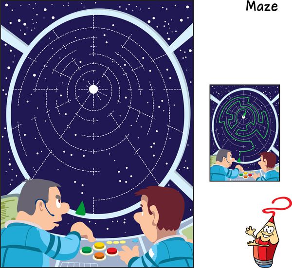 مسیر یک ستاره بزرگ را ترسیم کنید بازی پیچ و خم آموزشی برای کودکان وکتور کارتونی