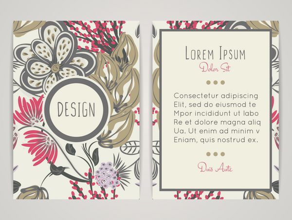 طرح جلد با الگوی گل گل خلاقانه طراحی شده با دست پس زمینه هنری رنگارنگ با شکوفه می توان از آن برای دعوت نامه کارت جلد کتاب کاتالوگ استفاده کرد سایز A4 وکتور 