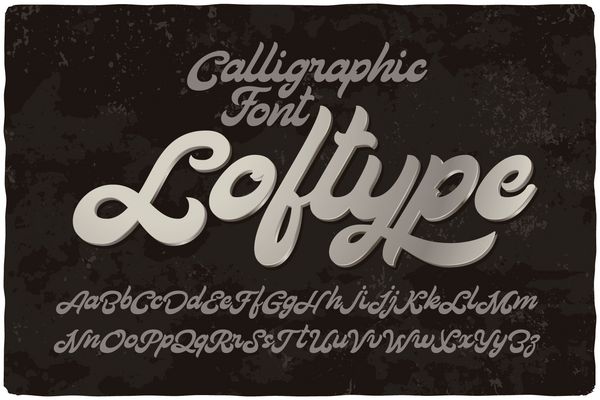 فونت براش خوشنویسی پررنگ با نام Loftype حروف دست نوشته صاف