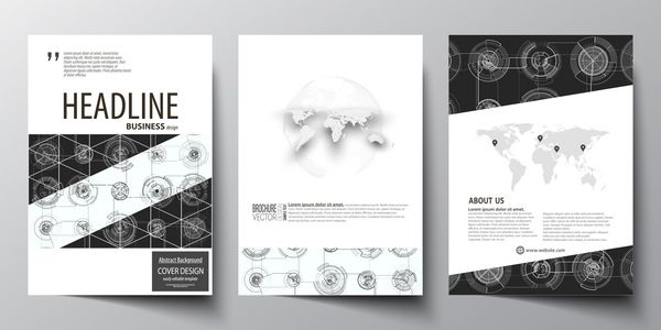 الگوهای تجاری برای بروشور مجله بروشور گزارش سالانه قالب جلد طرح بندی در اندازه A4 طراحی با تکنولوژی بالا سیستم اتصال مفهوم علم و فناوری پس زمینه وکتور آینده نگر