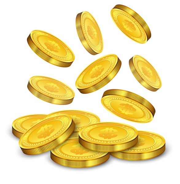 سکه های طلا در حال سقوط