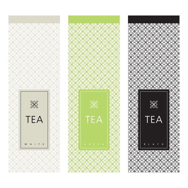 بسته بندی چای عنصر طراحی قالب الگوی بدون درز Swatch