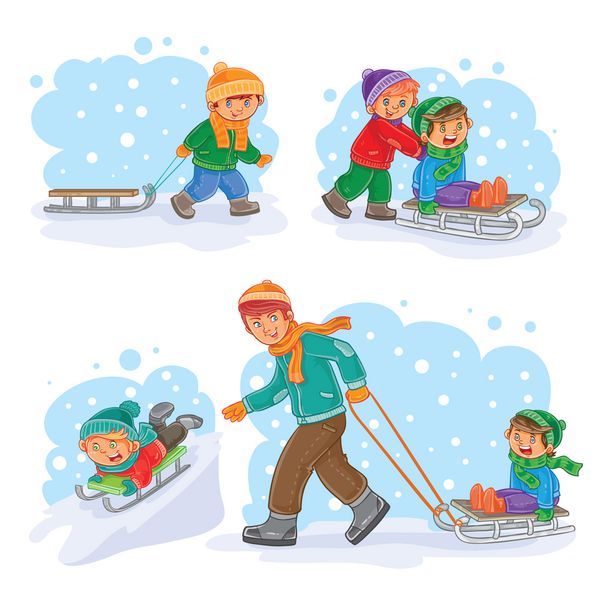 آیکون های زمستانی را با کودکان کوچک تنظیم کنید
