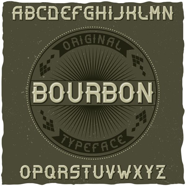 تایپ لیبل قدیمی به نام Bourbon