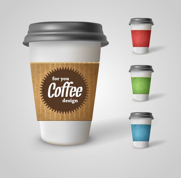 ست فنجان قهوه آماده تصویر در زمینه سفید