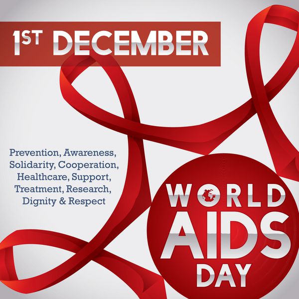 روبان‌های قرمز پیوندی متحد برای بزرگداشت روز جهانی ایدز وکتور