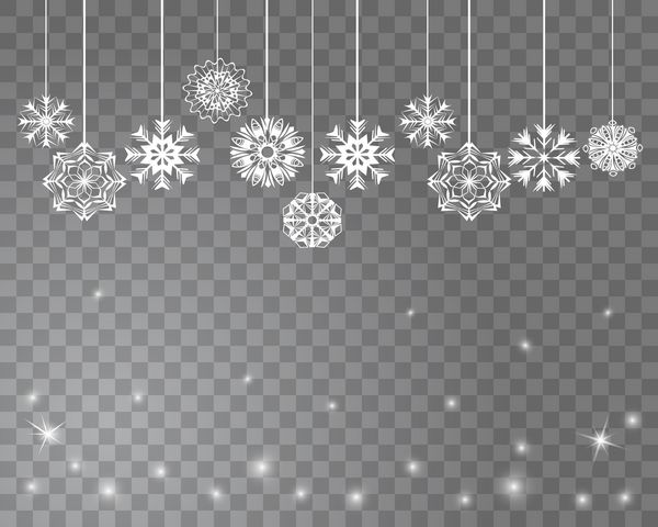 ریزش برف در پس زمینه شفاف پس زمینه انتزاعی دانه برف برای طراحی کریسمس شما وکتور