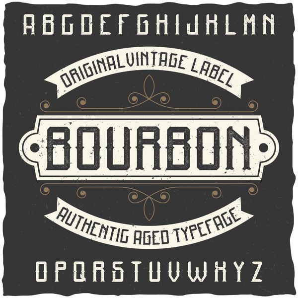 تایپ لیبل قدیمی به نام Bourbon