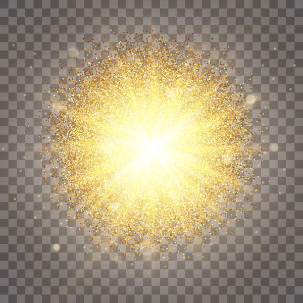 اثر ذرات پرواز در بالای یک زرق و برق طلا پس زمینه غنی از طراحی لوکس گرد و غبار می درخشد تأثیر نور خورشید بافت طلایی لوکس