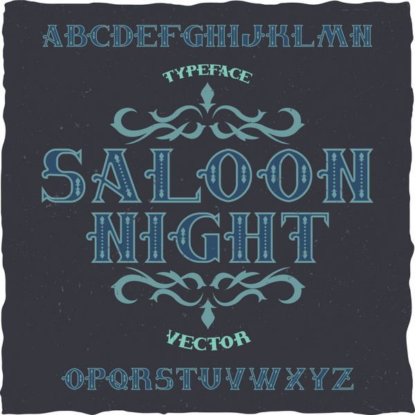 نام فونت برچسب قدیمی Saloon Night