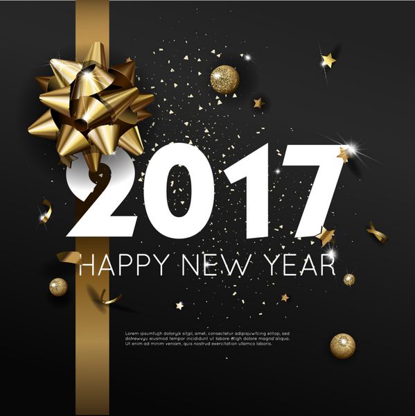 طرح دعوت نامه کارت پستال یا قالب پوستر سال نو مبارک 2017