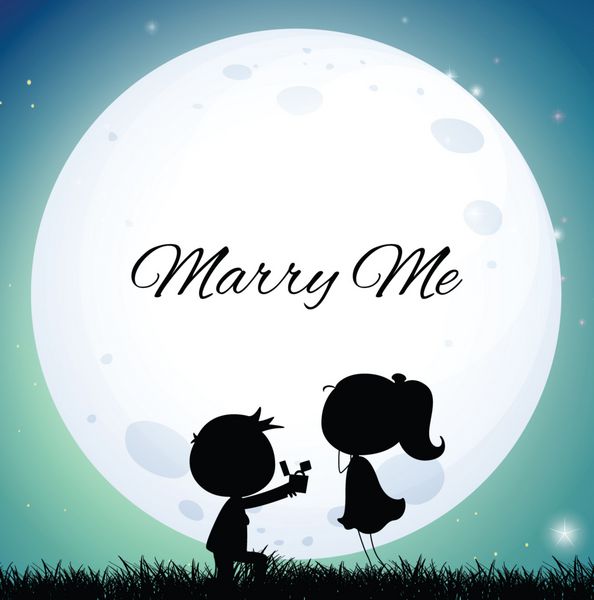 زوج عاشقی که در شب ماه کامل پیشنهاد ازدواج می دهند