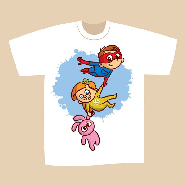 طرح چاپ تی شرت امدادگر پسر پرنده ابرقهرمانی