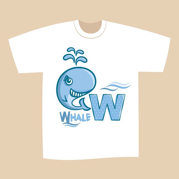 طرح چاپ تی شرت نامه Whale