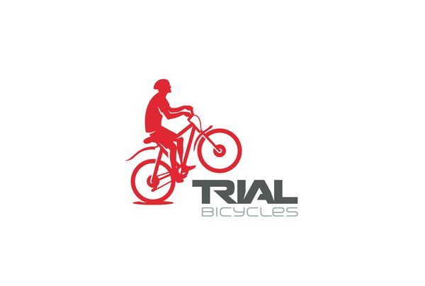 Trial Mountain Bike Rider نماد ورزش های شدید فروشگاه دوچرخه