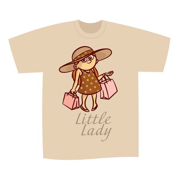 طرح چاپ تی شرت خانم کوچولو